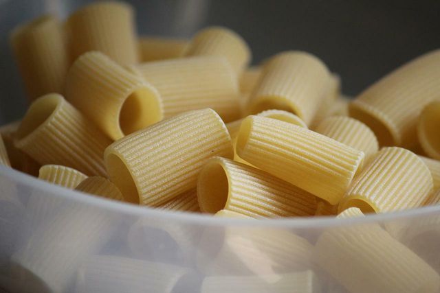Rigatoni is a tube-shaped pasta that originates from Italy.