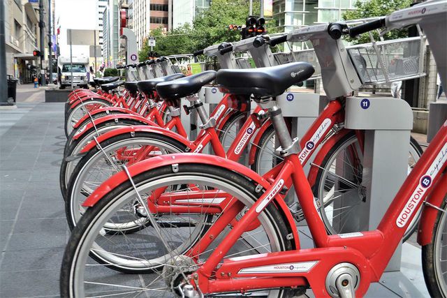 Several cities offer bike sharing programs.