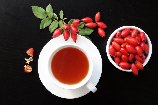 Rose hip tea is high in Vitamin C and has a tangy and tart flavor.