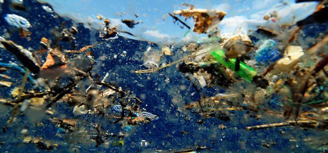 Plastic in the ocean pollution waste