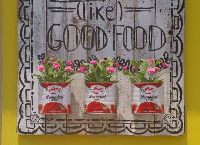 Upcycling old tin cans into plant pots is one way to reuse them in your home and keep them out of landfills.