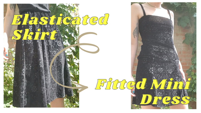 Thrift flip elasticated skirt into a fitted mini dress.