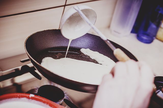 A scratched non-stick pan may able to be repaired.