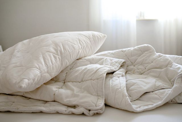 If you don't have any stuffing, you can use a duvet for a quick fix.