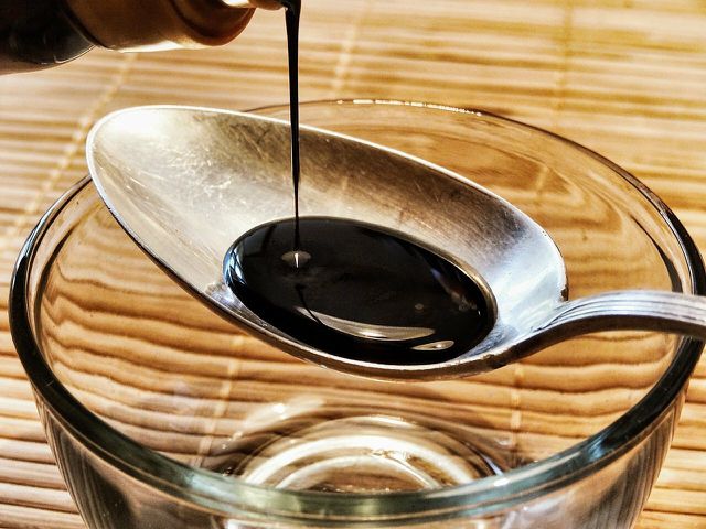 Additional ingredients not typically found in traditional soy sauces are usually meant to cover the mediocre flavor of non-brewed fermented soy sauces. 
