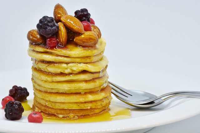Raw honey is a delicious syrup for pancakes.