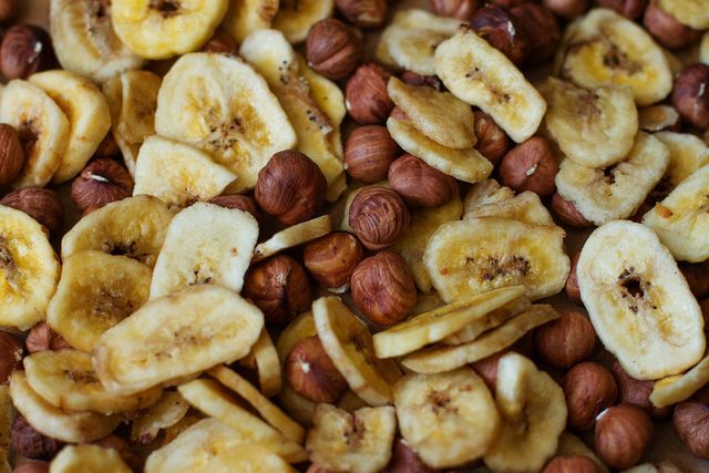 Homemade banana chips can be added to granola, ice cream, or eaten as a snack on its own.