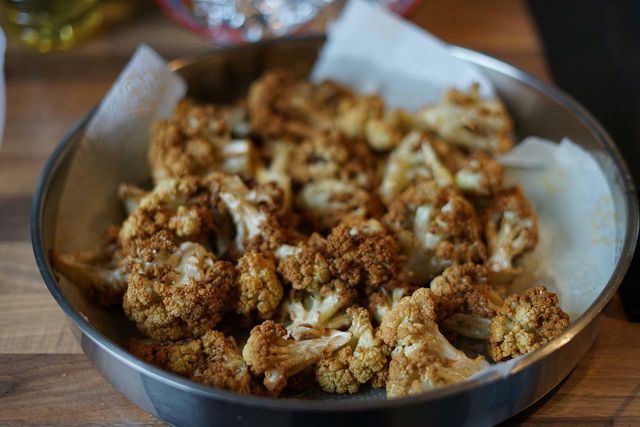 Fried cauliflower is a perfect option for a tasty vegan snack or meal. 