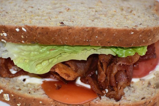 This classic BLT sandwich uses tofu instead of bacon for the vegan version.