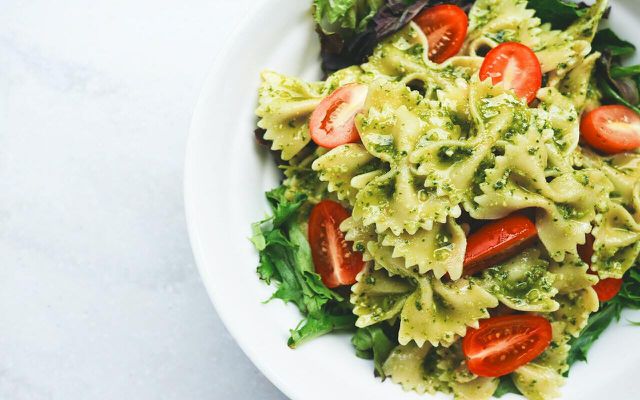 Pasta salad can be made ahead of time for easy prep. 