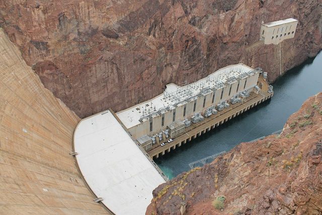 The Hoover Dam in Nevada, USA is a powerful source of hydro energy. 