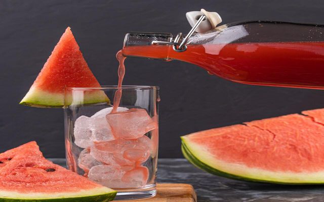 Serve your watermelon punch over ice. 