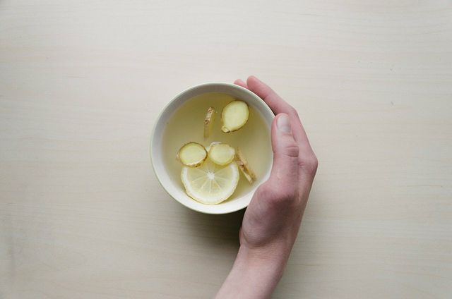 Fresh ginger in your tea will add flavor as well as help with a cold. 