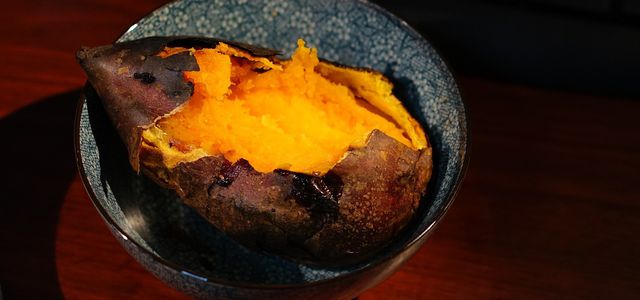 microwave baked sweet potato