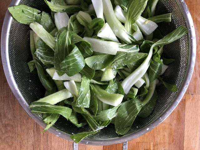 Cut the box choy in smaller pieces before you boil them.