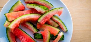 Watermelon rinds on a plate