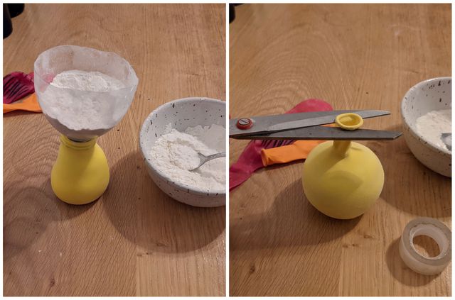 To make a stress ball yourself, you only need a few materials.