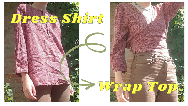 Thrift flip an old dress shirt into a wrap top.