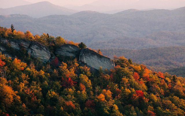 The Blue Ridge Mountains are known for their gorgeous fall scenery. 