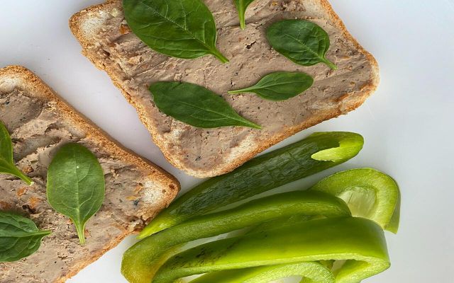 Vegan pâté makes a delicious spread on toast. 